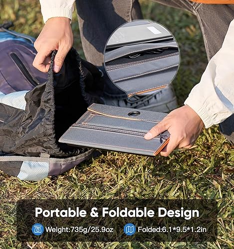 Miniatura 3 de Cargador solar portátil de 10 W, 5 V 3 A, panel solar plegable con panel de cargador de batería de alta eficiencia para camping, senderismo,