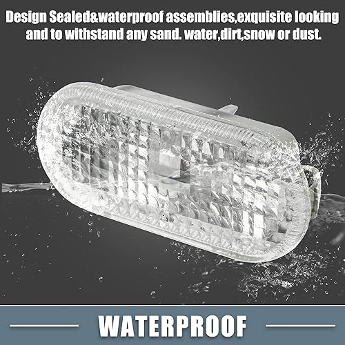 Miniatura 5 de Delantero Izquierdo Derecha Lateral Lateral Marcador Luces de Señal Cubierta de la Lente de la Lámpara Asamblea para VW Caddy 1996-2015 Blanco 1 Par