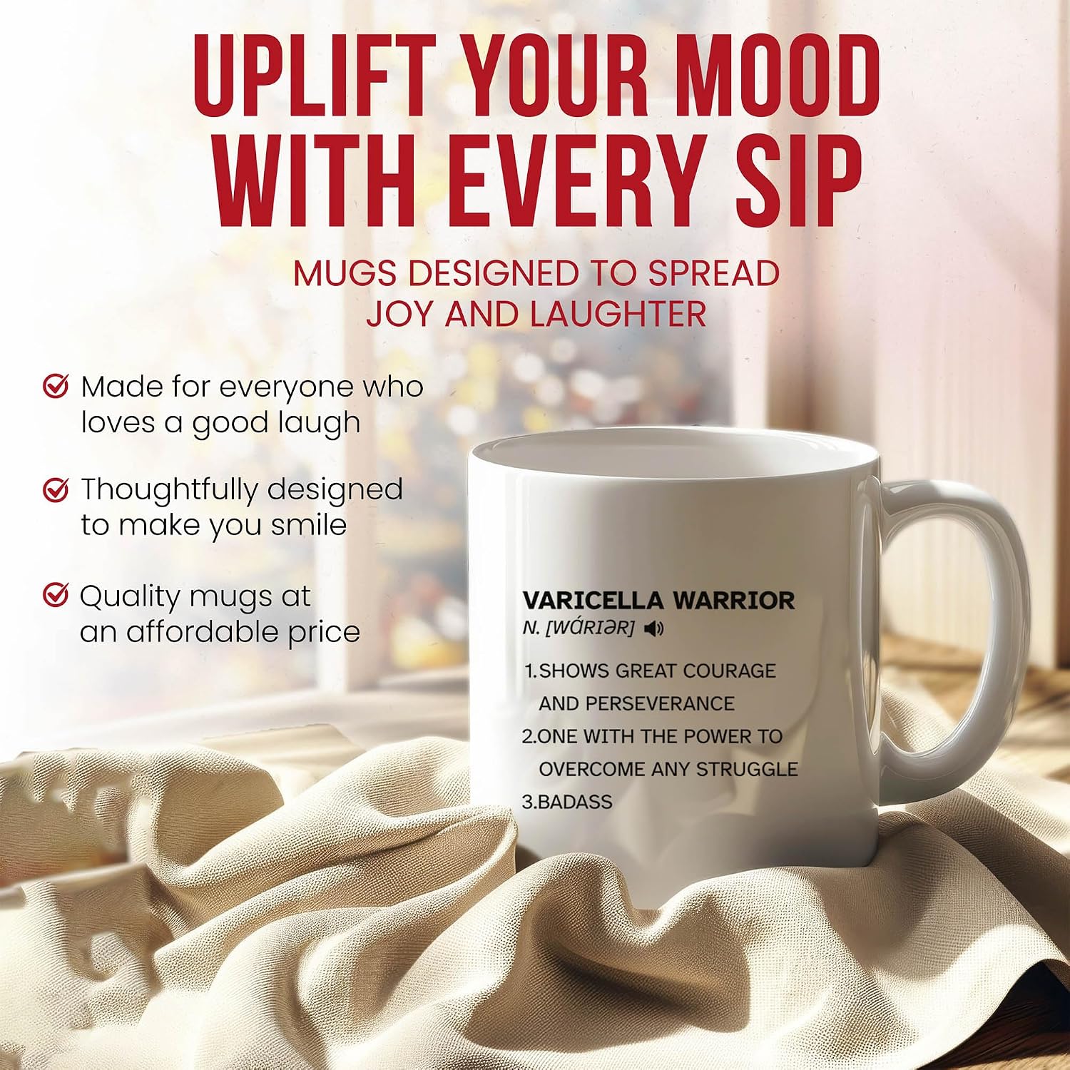 Varicella Mug - Chickenpox Awareness Coffee Cup - Skin Health Patient Funny Gift From Family - Viral Tea Mugs - Illness Cups - 11 Oz Ceramic Gifts For Birthday, Him, Her, National Week, Hospital Stay image 2
