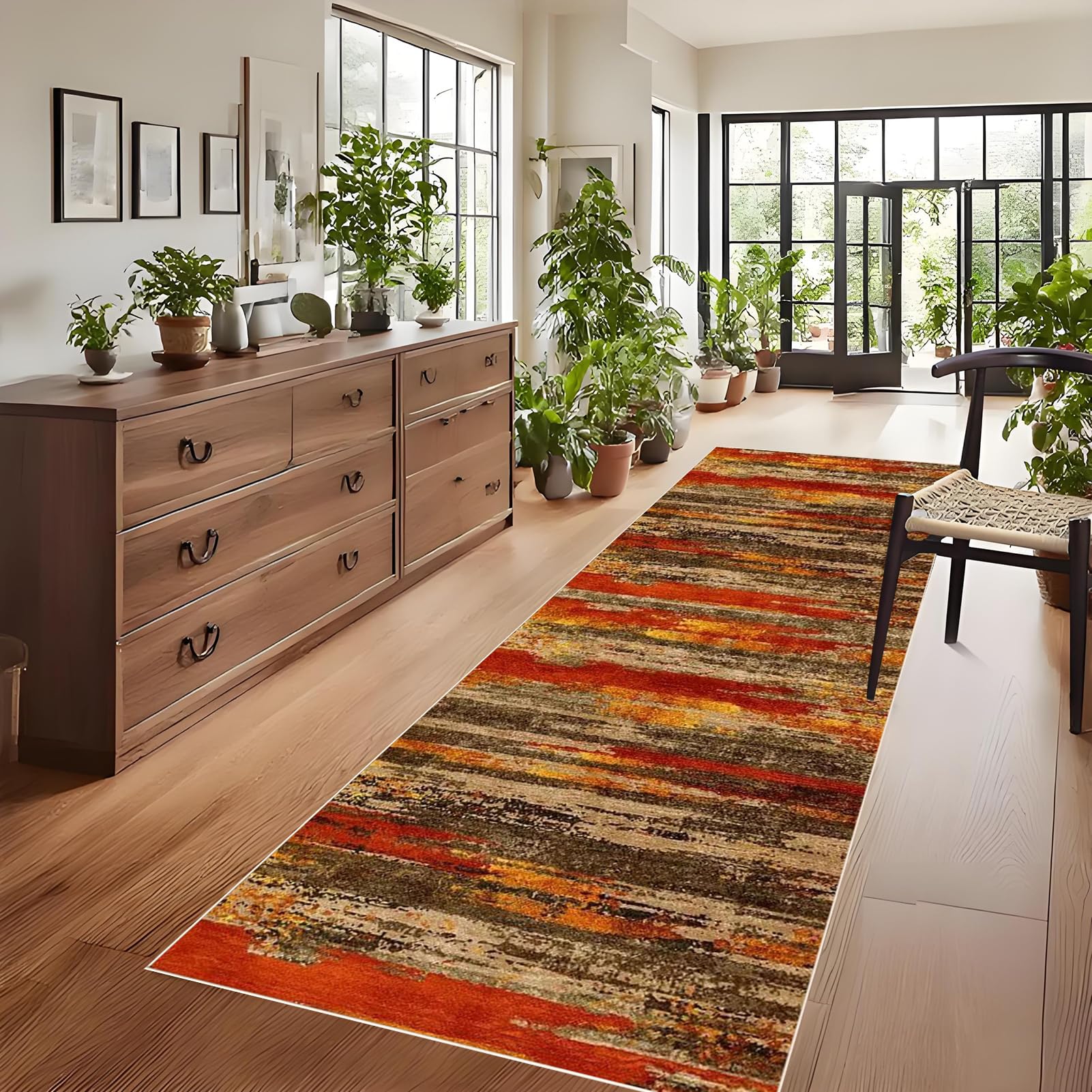 Tapis de Passage Long Tapis Cuisine Devant Evier Lavable Antiderapant 70 x 130 cm Tapis de Couloir Paillasson Interieur Tapis de Porte d'Entrée Moquette de Couloir Entrée Tapis de Salon Chambre