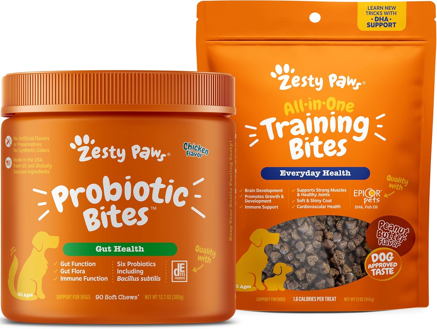 Zesty Paws Probiotics for Dogs Digestive Enzymes for Gut