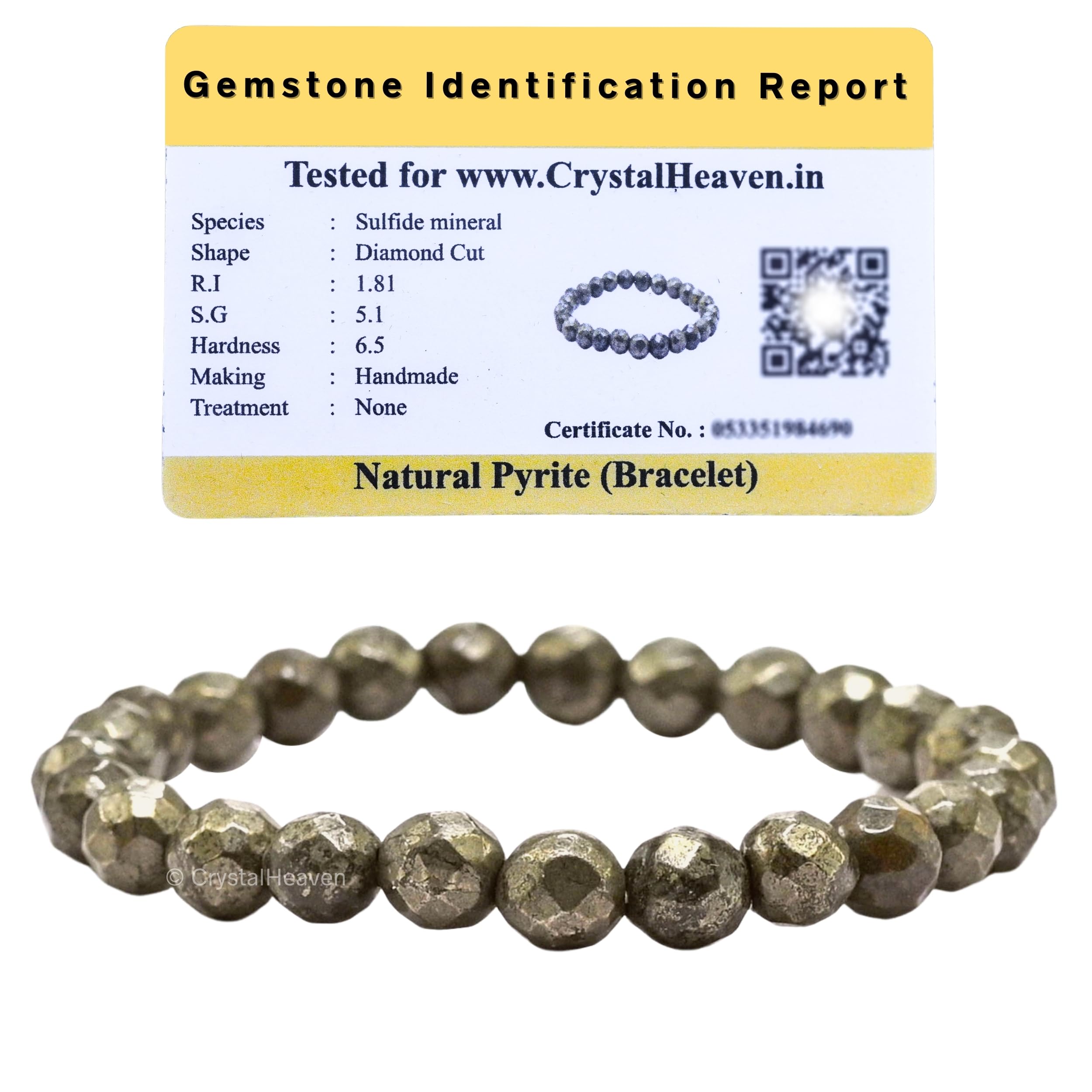Certified Pyrite Bracelet for Women Men with Healing Crystal and Reiki Stone - Beautiful Gemstone Faceted Beaded Bracelet for Balance, Harmony & Positive Energy (B0CTKNP9X5) Amazon Price History, Amazon Price Tracker