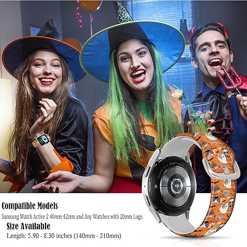 Miniatura 5 de Correa de silicona floral de Navidad de 0.787 pulgadas compatible con Samsung Watch Active 2 de 1.575 pulgadas, 1.654 pulgadas, correa de repuesto