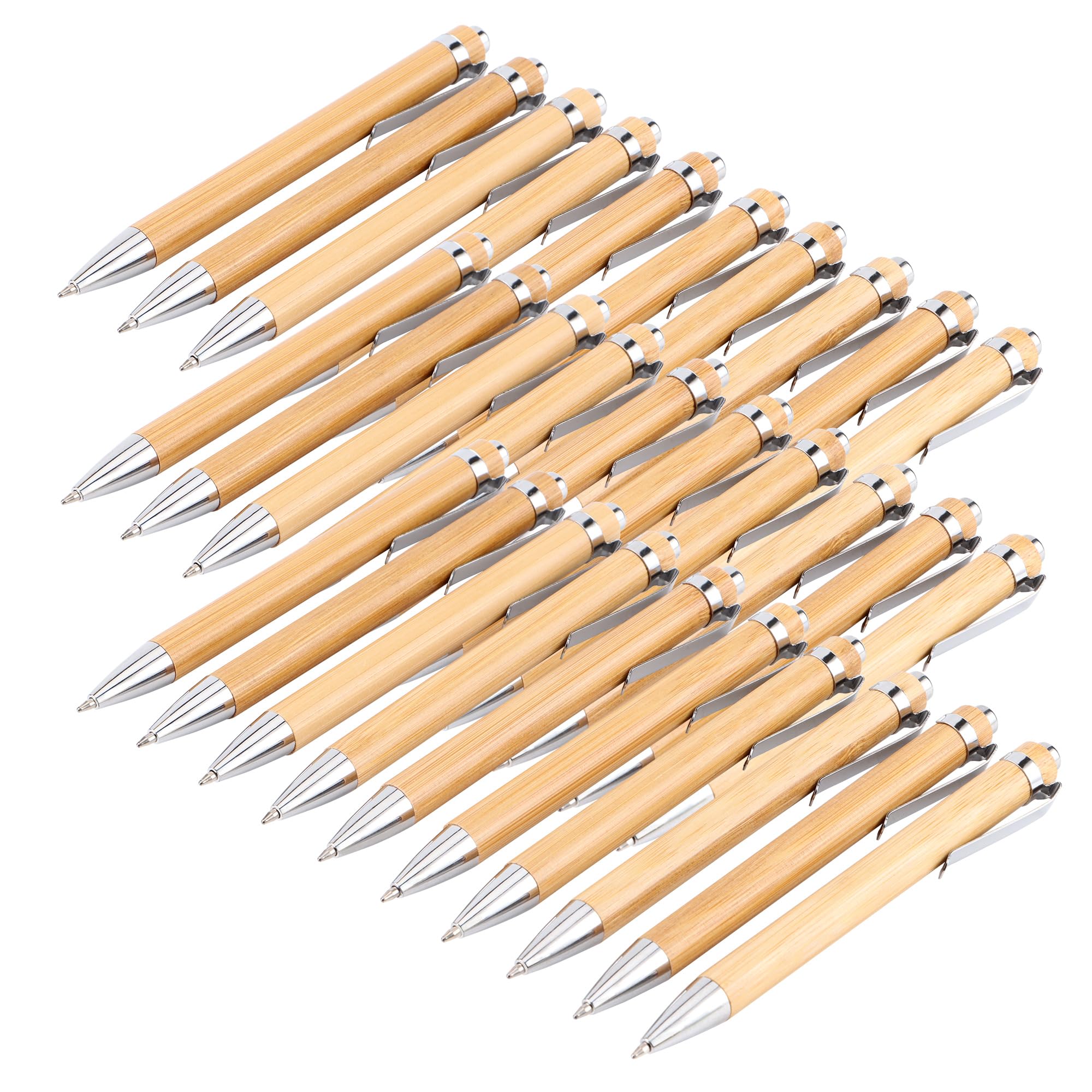 Penne a Sfera in Legno: 50 Pezzi Classico Penna a Sfera in Babù, Set