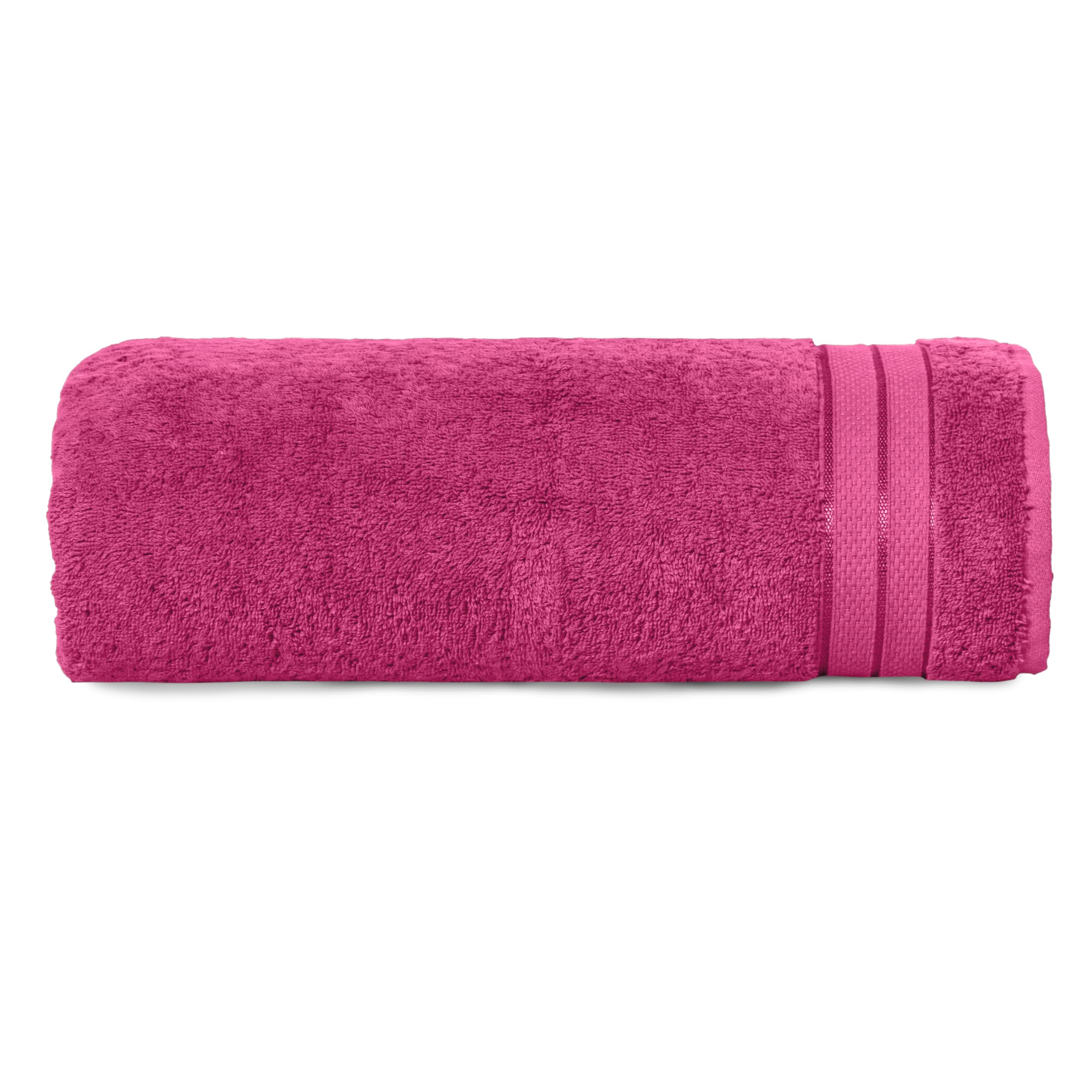 Elegant Comfort Three Line Popcorn Towel Set for Bathroom 35 x 70 inches, Premium Hotel Quality 1-Pack Jumbo Towels, 100% Turkish Cotton, Soft and Durable, Quick Dry and Highly Absorbent, Hot Pink