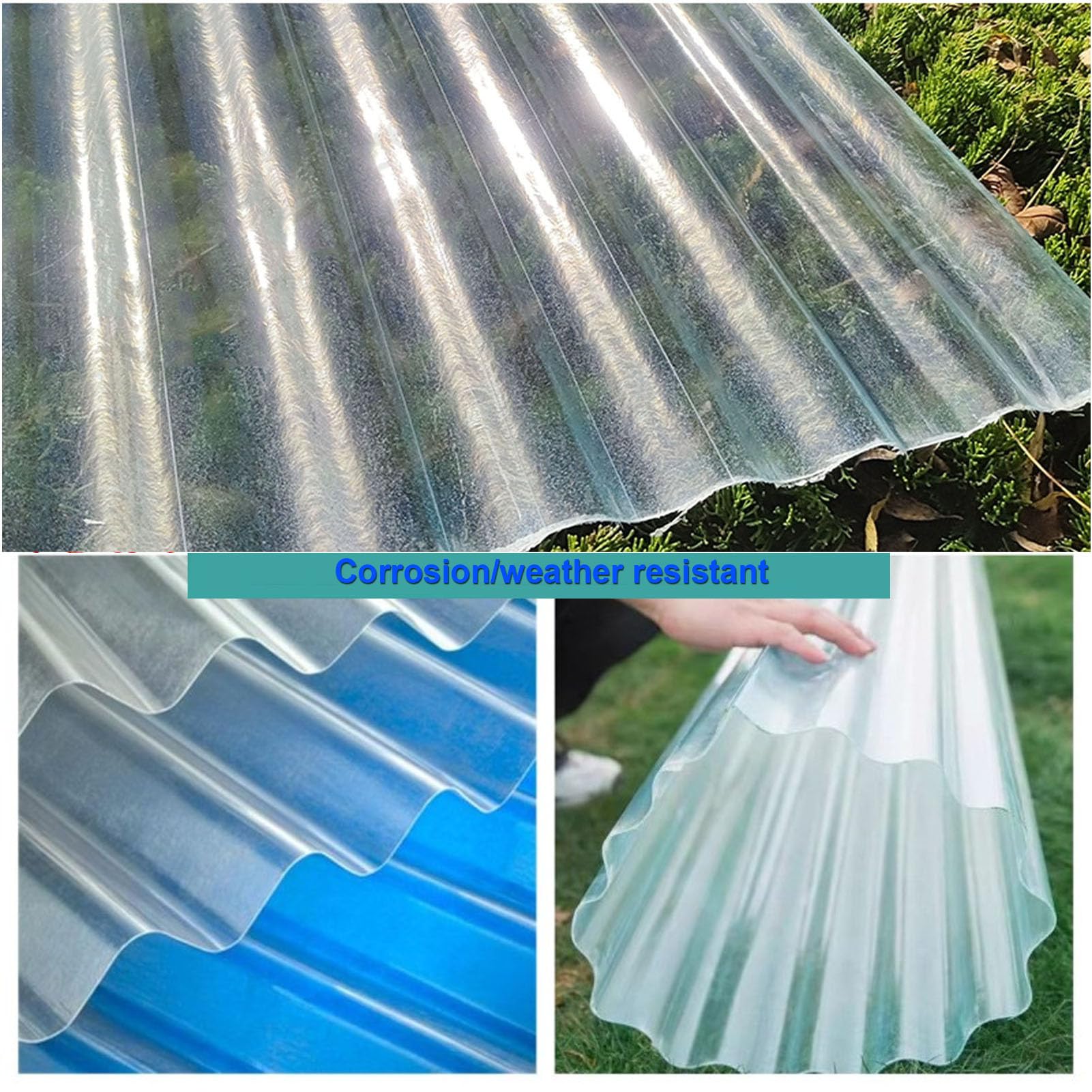 2mm Planchas Transparentes Tejados,2/4/6/9/10/12/16/20pcs Paneles Para Tejado Resistentes Al Impacto,Placa De Iluminación Natural FRP De Protección UV,Chapa Tejado (0.9×0.8m,2pcs)