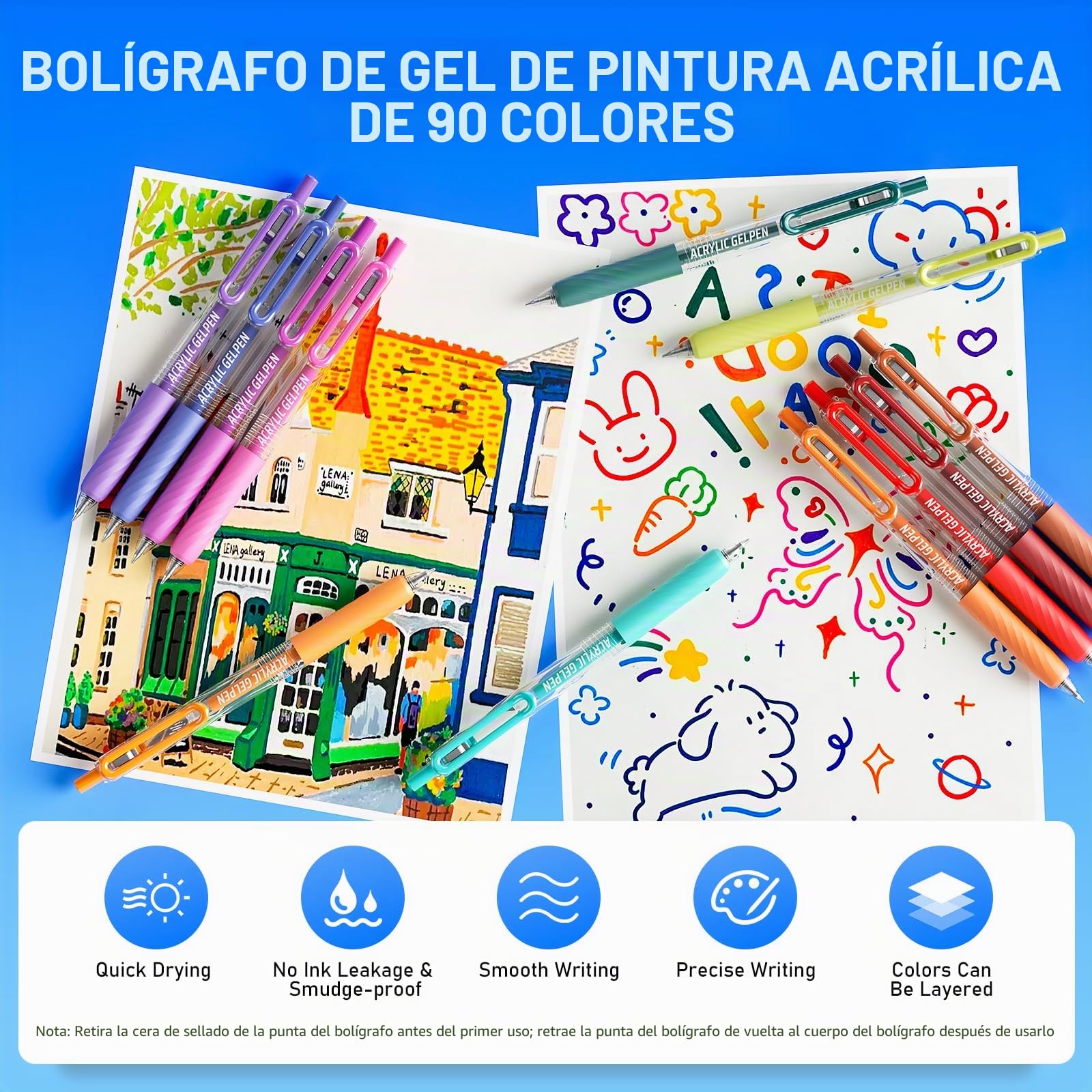 Rotuladores Acrilicos 90 Colores con Punta Fina de 0,7 mm
