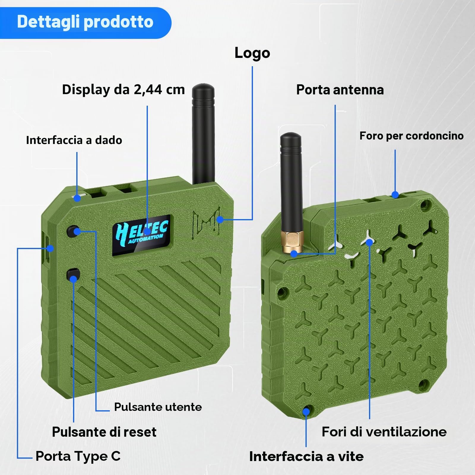 Confezione da 2 schede di sviluppo ESP32 LoRa V3 + batteria da 3,7 V 3000 mAh + set di alloggiamenti – con antenna a rete 863-928 MHz e SMA supporta Wi-Fi/Bluetooth LoRa V3 dispositivi AR duino