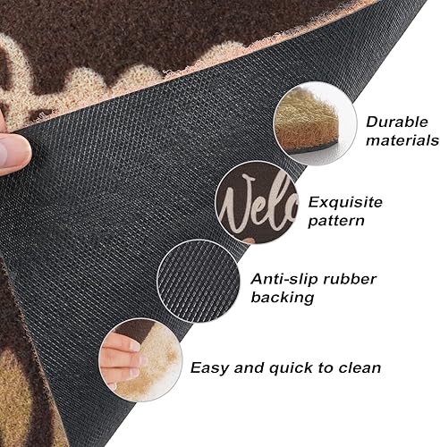 Miniatura 4 de UINI Tapete de puerta de otoño, tapete de bienvenida para exteriores e interiores, tapete de hojas de otoño para decoración de puerta delantera,