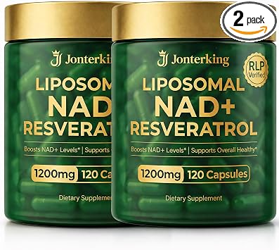 NAD+ Supplement Nicotinamide Riboside 1200mg with Resveratrol & CoQ10 120Capsules | Boost NAD+ Levels, Cellular Energy & Healthy Aging Support | Premium NR Supplement-Pack of 2