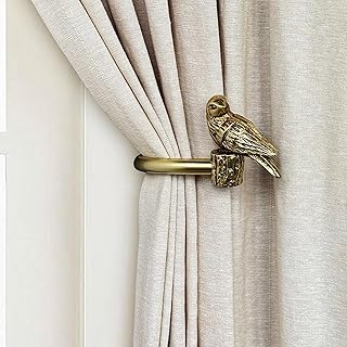Curtain Drapery Holdbacks with Resin Bird, Wall Mount Drapery Hooks Hold...
