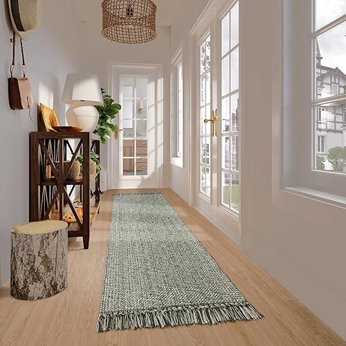 Miniatura 326 de Collive - Tapete de 27 x 43 pulgadas, lavable a máquina, para interiores y exteriores, de bajo perfil, suave algodón tejido a mano, para baño