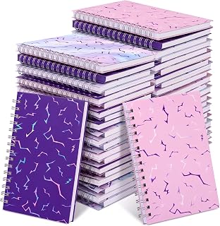 Resurhang 15 Pcs Kpop Spiral Notebooks Pink Purple Kpop Party Favors | Glitter Kpop Pocket Notepads Memo Neon Kpop School Supplies 5.5 x 3.9" Music Journal Fans Gift Birthday Classroom Reward