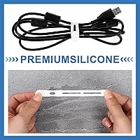 Vista 3 de 42 Pcs Silicone Cable Ties Reusable Cord Straps Multipurpose Elastic Cable Organizer for Bundling Fastening Earphone Phone Charger Home Office
