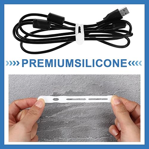 Miniatura 3 de 42 bridas de silicona reutilizables para cables, organizador de cables elásticos multiusos para agrupar auriculares, cargadores de teléfono, hogar,