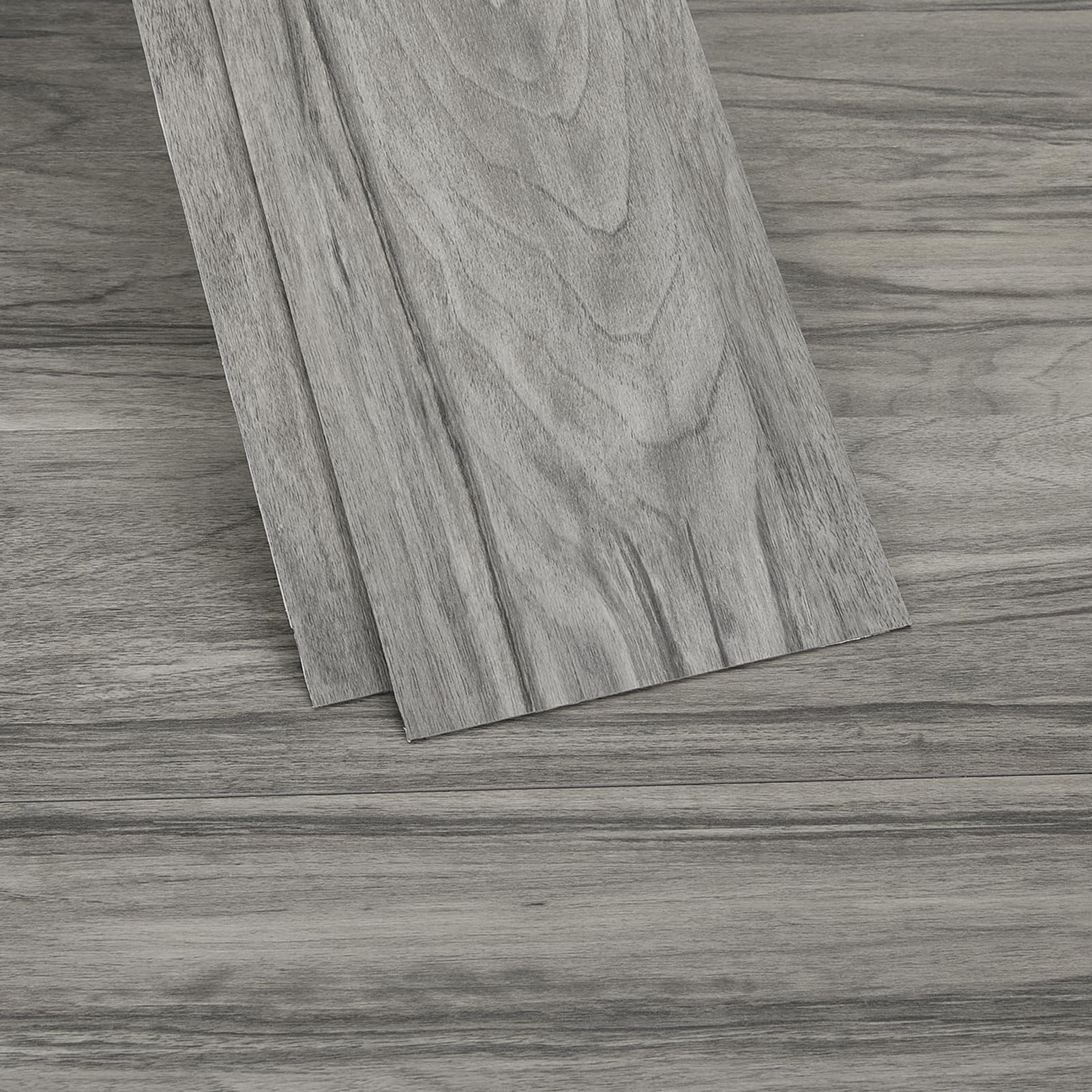 INMOZATA Peel and Stick Floor Tile Waterproof, 36 Pack 54 Sq.Ft Vinyl Flooring Planks 36 x 6 Inches, Self Adhesive Vinyl Floor Wood Grain for Bedroom, Kitchen, RV, Office(Mist Gray)