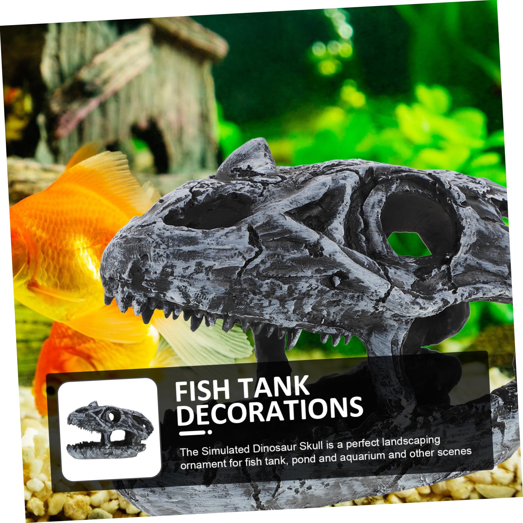 POPETPOP 2 Pièces Ramper Animal de Compagnie crâne esquiver décorations d'aquarium squelettes Decoration Aquarium Ornement d'aquarium de Reptiles cachette d'aquarium Ornement d'aquarium