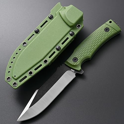 Miniatura 2 de GTK3 Cuchillo de hoja fija AUS-8 Hoja de acero Mango de fibra de vidrio de nailon Cuchillo de herramienta EDC de espiga completa para acampar al