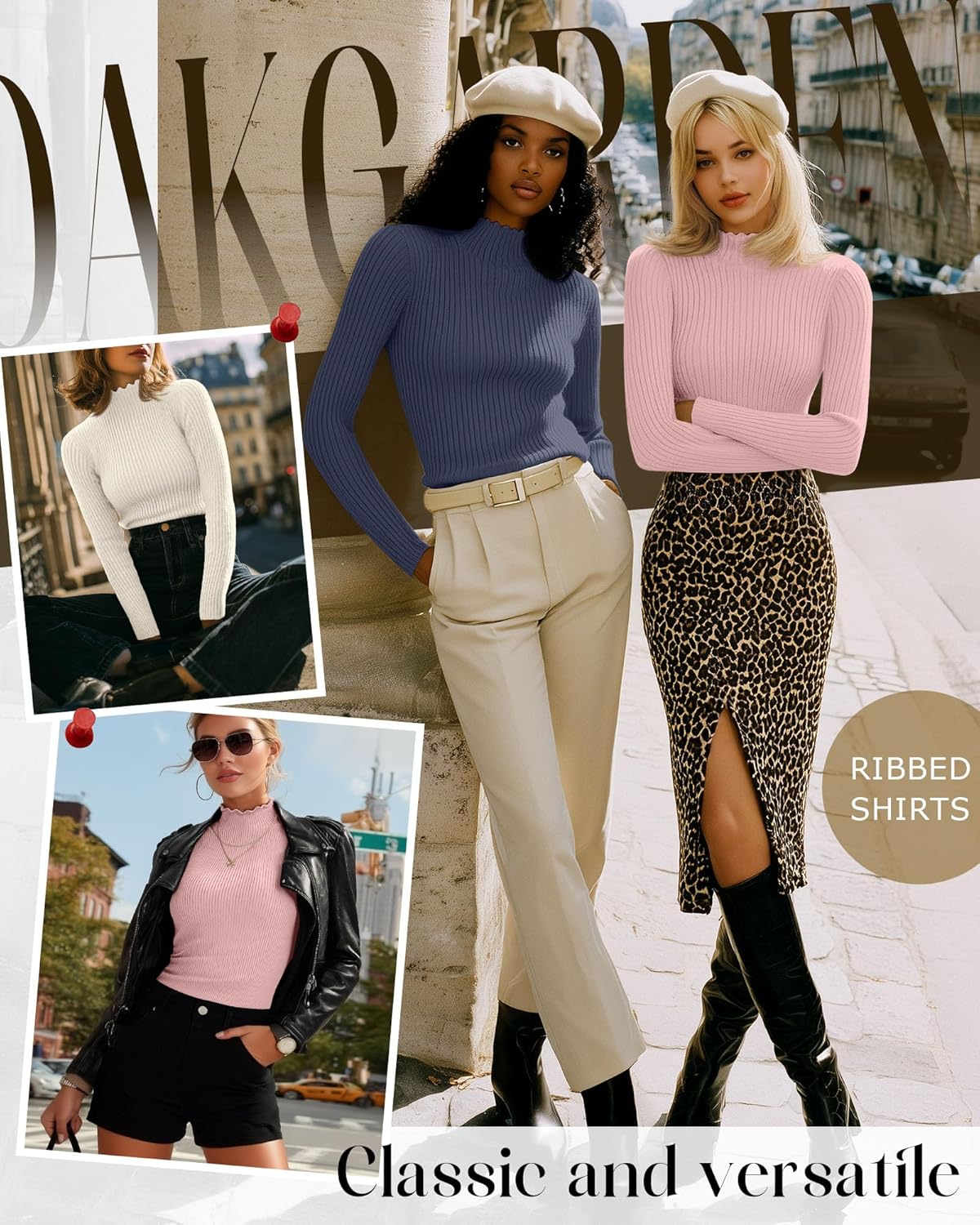 3 Pack Women's Cotton Long Sleeve Mock Turtleneck Tops Ribbed Lettuce Trim Slim Fit Shirts Thermal Base Layer - Image 6