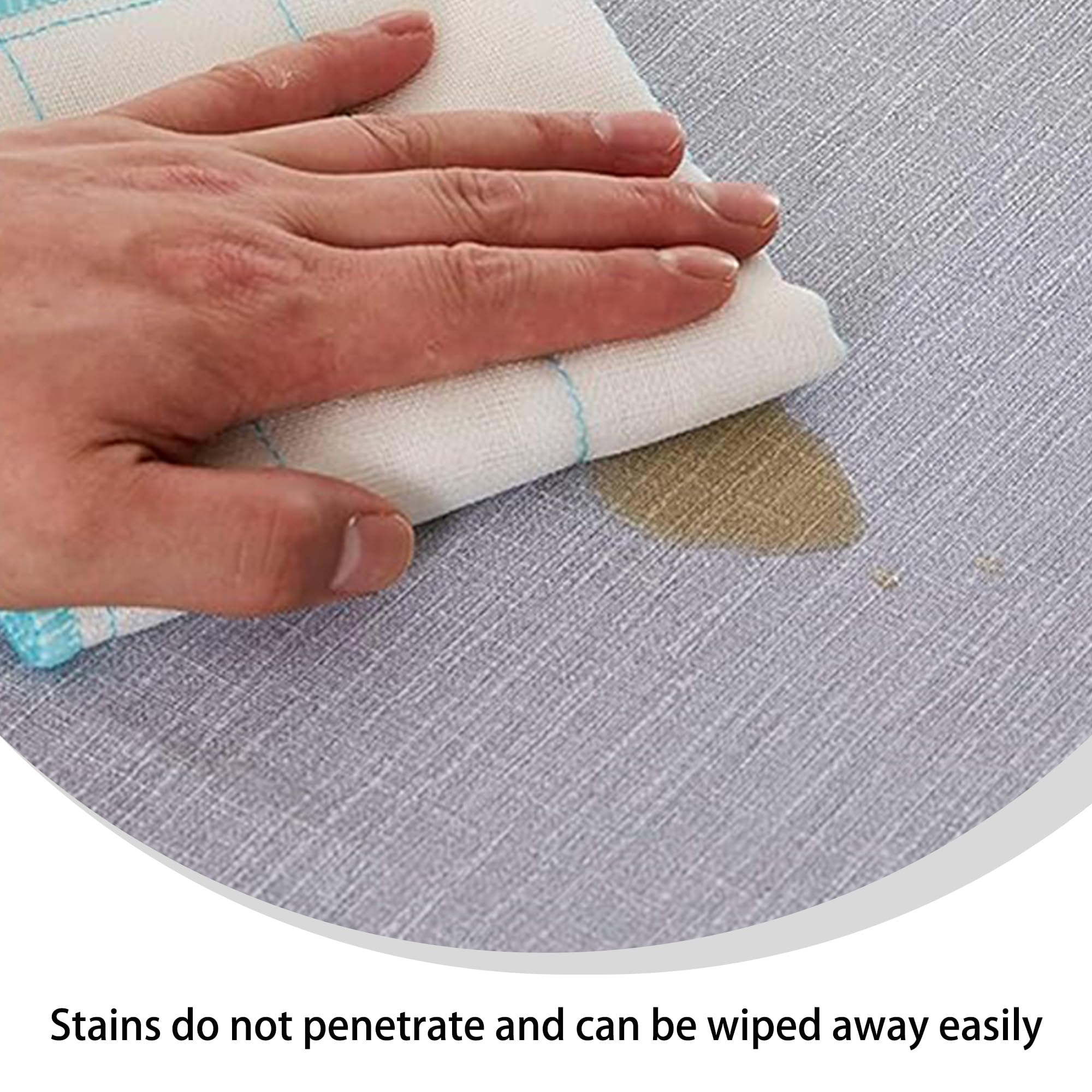 Hule Antimanchas 110 x 250 cm Repelente Al Agua, Antimanchas, Lavable Manteles Mesa Rectangular Resistente y Fácil de Limpiar para Banquetes para Todo El Año, Gris Claro
