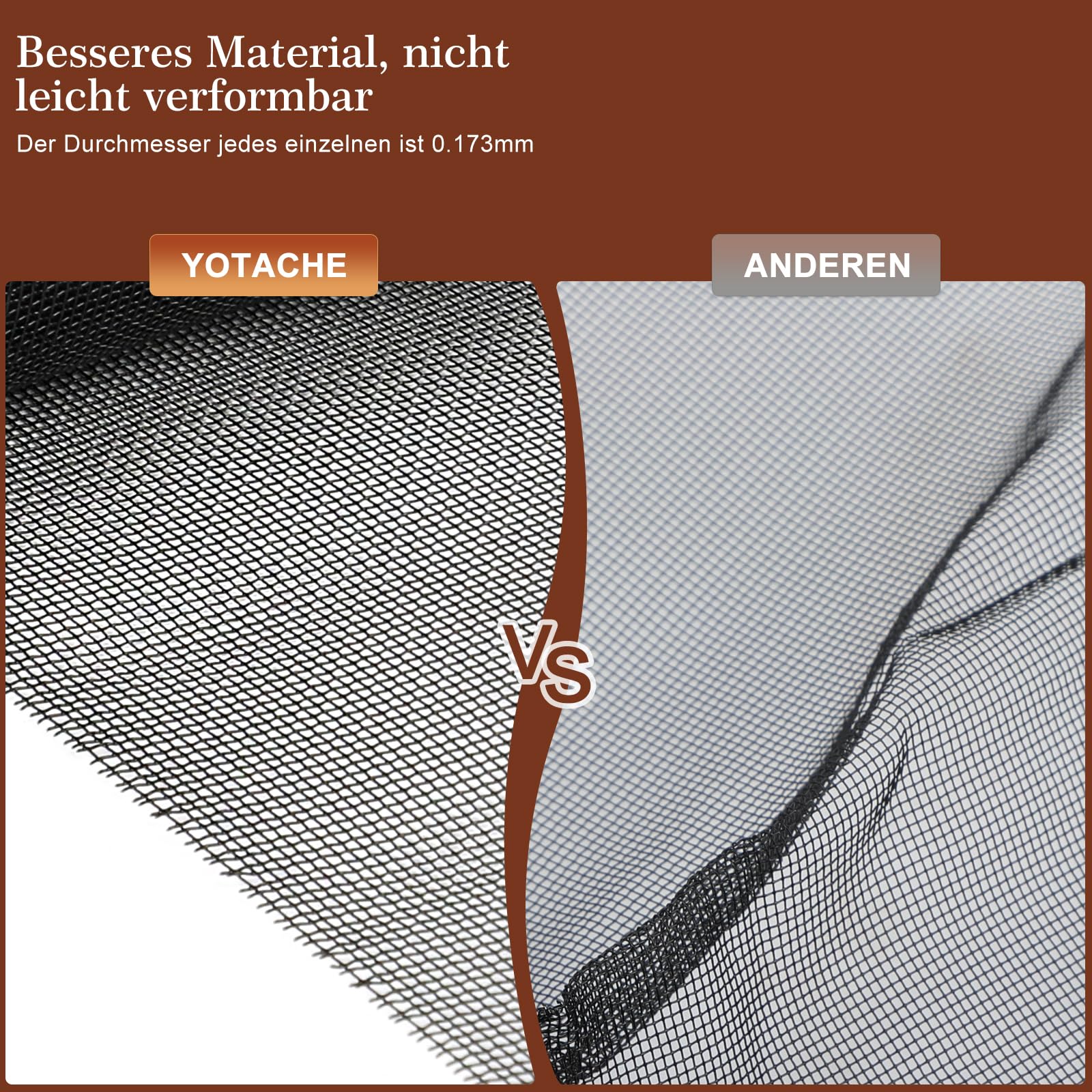 Yotache Drahtgitter Feinmaschig – 120x300 cm – 1,0/0,16 mm (Mw./Dr.)–schw. | 304 Edelstahl Fliegengitter Metall Meterware – Schutz vor Mäusen, Mücken & Fliegen – Rostfrei & Zuschneidbar
