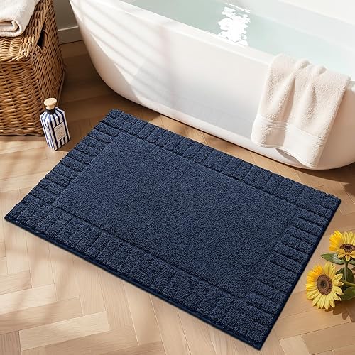 Miniatura 12 de LUMI Alfombras de baño antideslizantes con parte trasera de goma, alfombra de baño de microfibra de felpa extrasuave, absorbente, lavable a máquina,