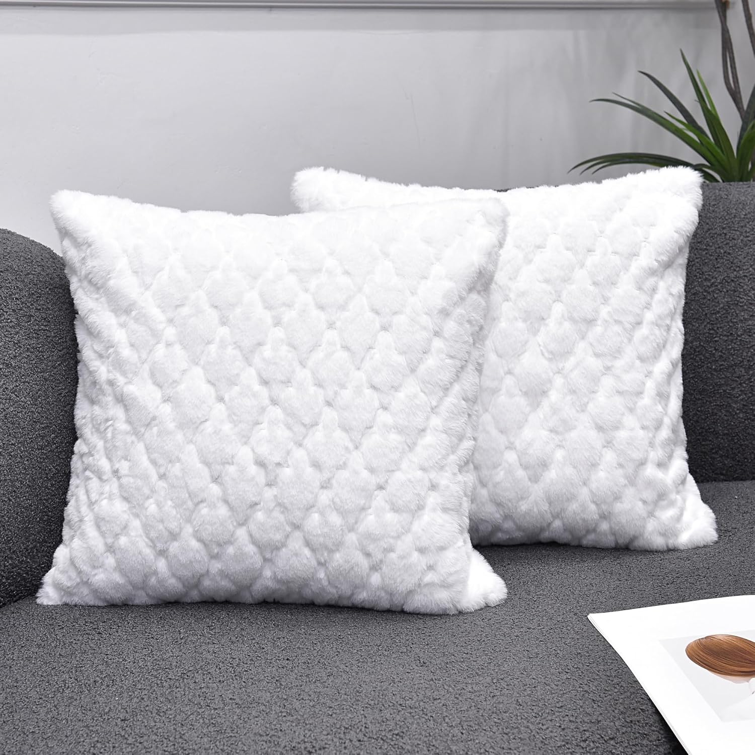 NianEr Decorative Fur Fluffy Throw Pillow Covers Sofa