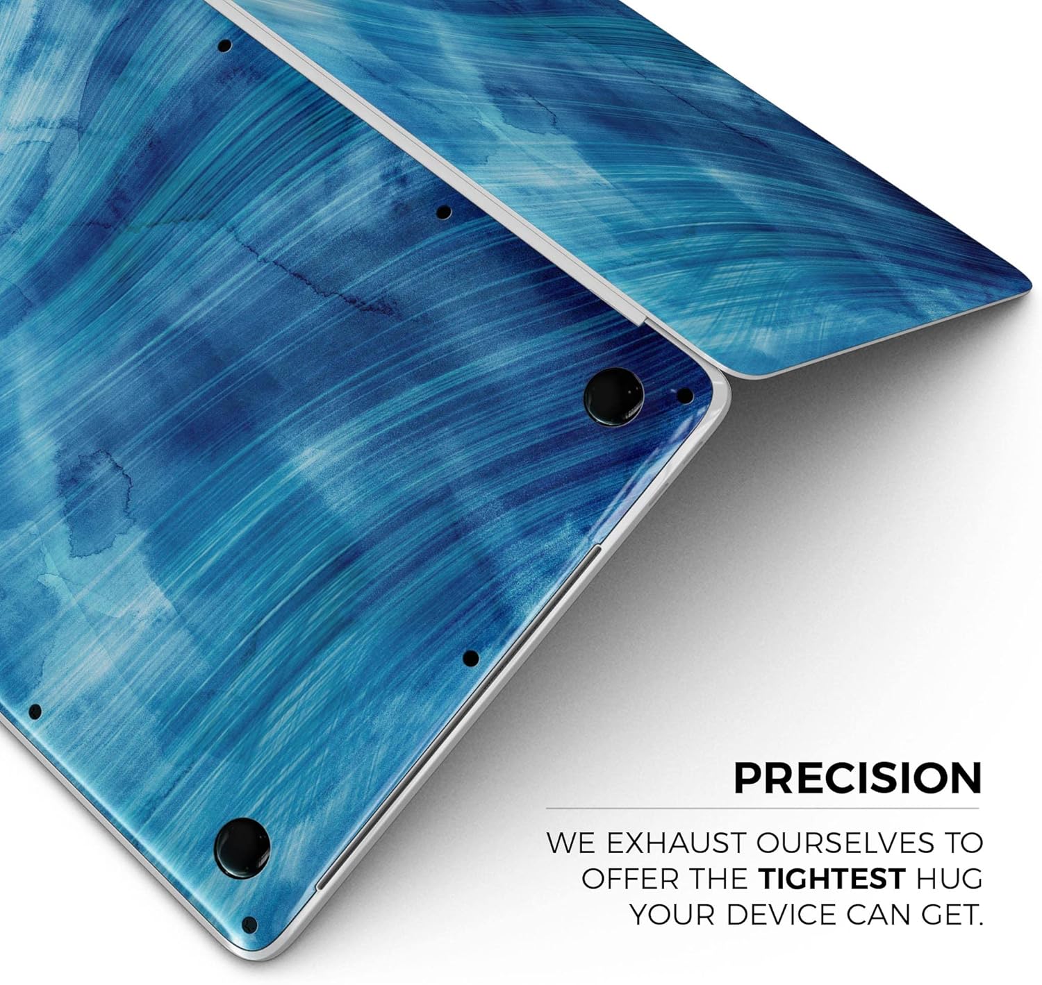 DesignSkinz - Vivid Agate Vein Slice Blue V10 - Full-Body Wrap Protective Decal Skin Kit Compatible with MacBook 14" Pro M1 (A2442)