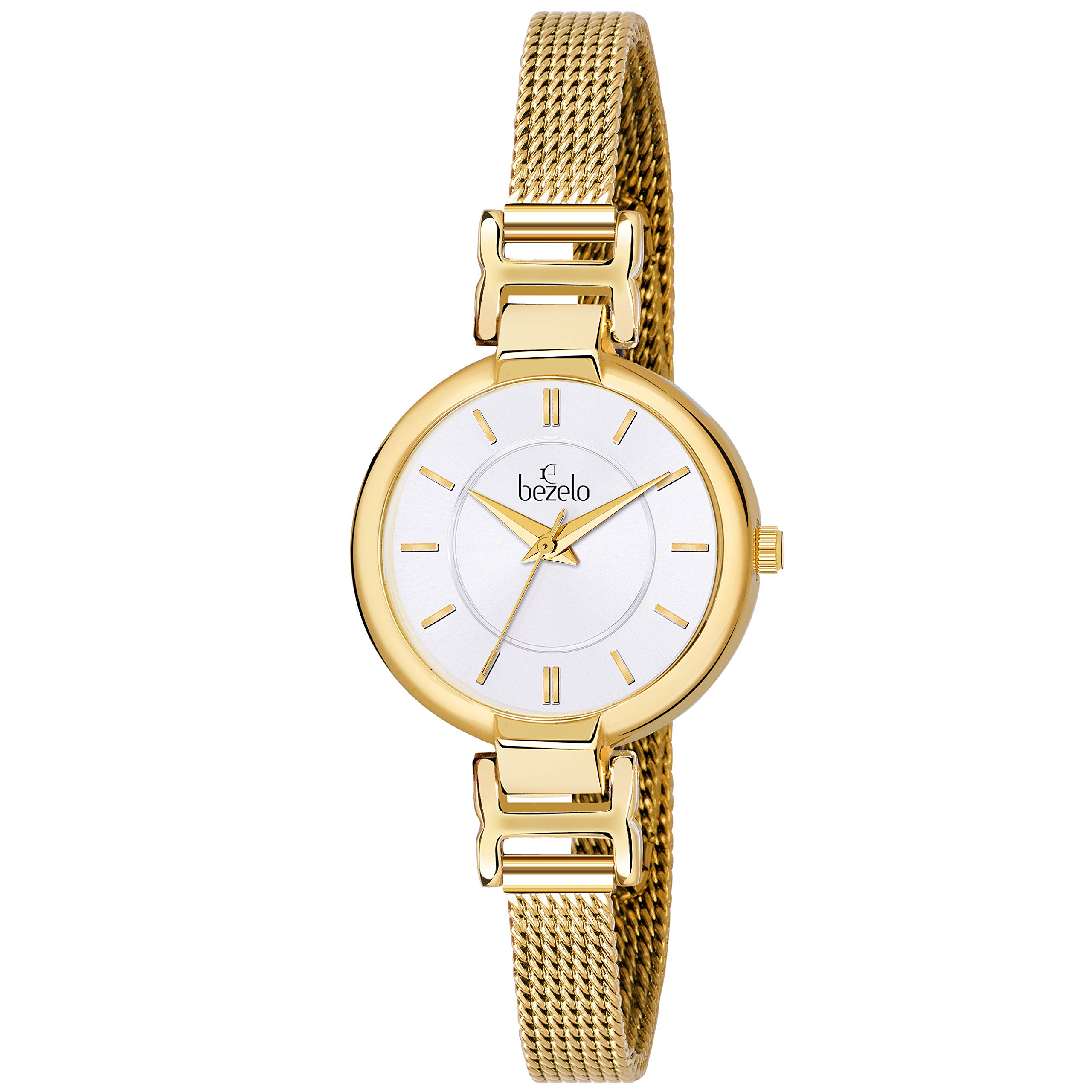 BEZELO Analogue Womens Watch(Silver Dial Gold Colored Strap)-BZL-LRF-152076-B-SILVER DIAL (B07Y78TJG6) Amazon Price History, Amazon Price Tracker