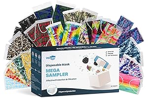 Fun Face Mask: 50-Pack of Individually Wrapped, Printed 3-Ply Masks to Keep...