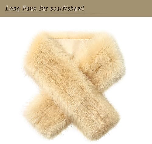 Miniatura 56 de Dikoaina Bufanda de piel sintética de invierno para mujer Blanco