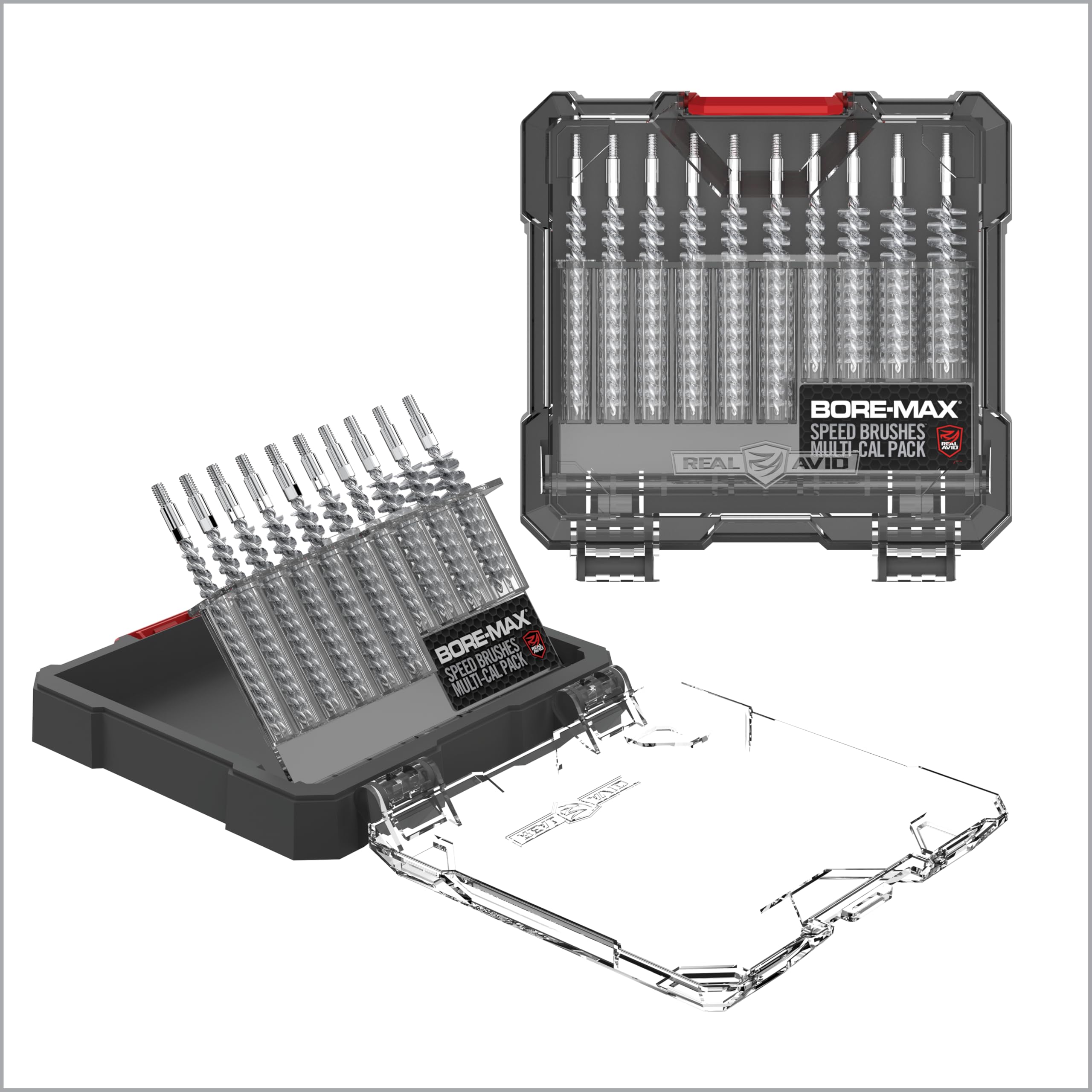 Real Avid Bore-Max Speed Brush Multi-Cal Pack - 10 Cleaning Brushes for Gun Cleaning - Long Lasting Gun Cleaning Brushes Feature 2x More Bristles