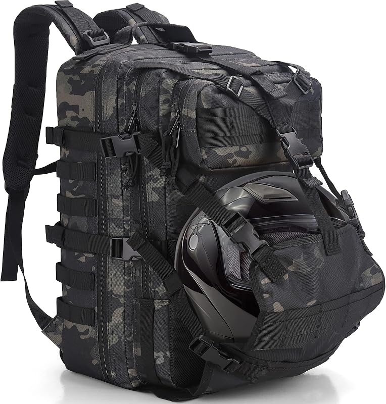 45L Waterproof Motorcycle Helmet Backpack Bag for Men, Riding Backpack | Large 900D Oxford Adjustable Riding Gear Bag Fit full-face helmets,Dirt Bike Motorcycle Accessories for Touring