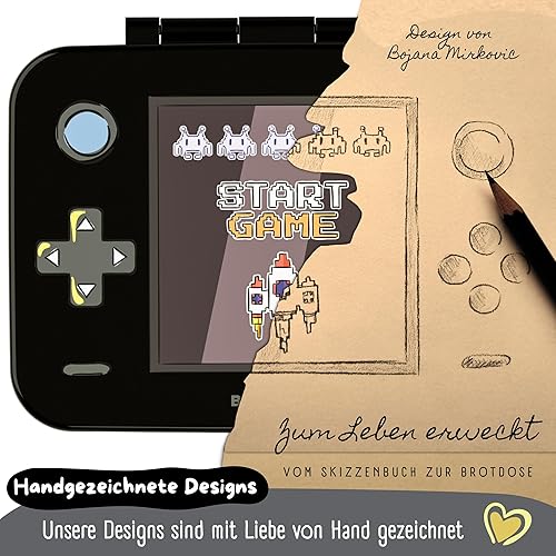 Miniatura 5 de BEARFOOT Lonchera infantil con compartimentos, compacta y ligera, a prueba de fugas, sin BPA, apta para lavavajillas y microondas, diseño dibujado a