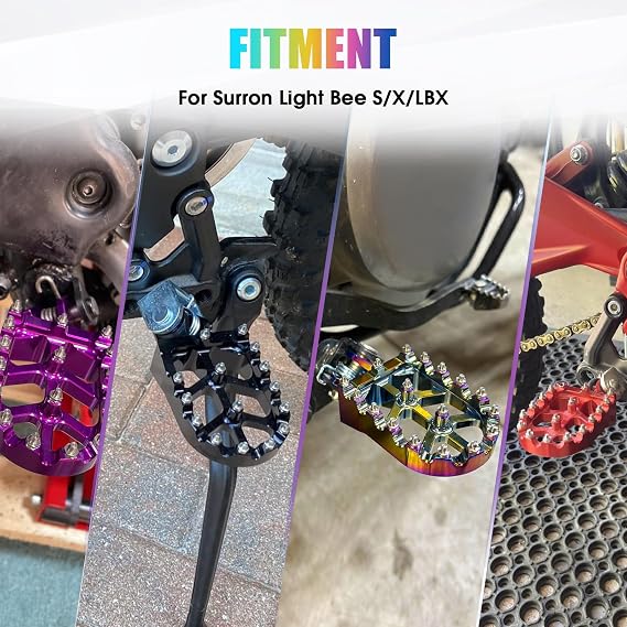 ダートバイク フットペグ Surron用 オートバイ フットペグ CNC アルミニウム フットペダル Surron Light Bee X/S E Ride Pro SS 2.0 3.0 パープル