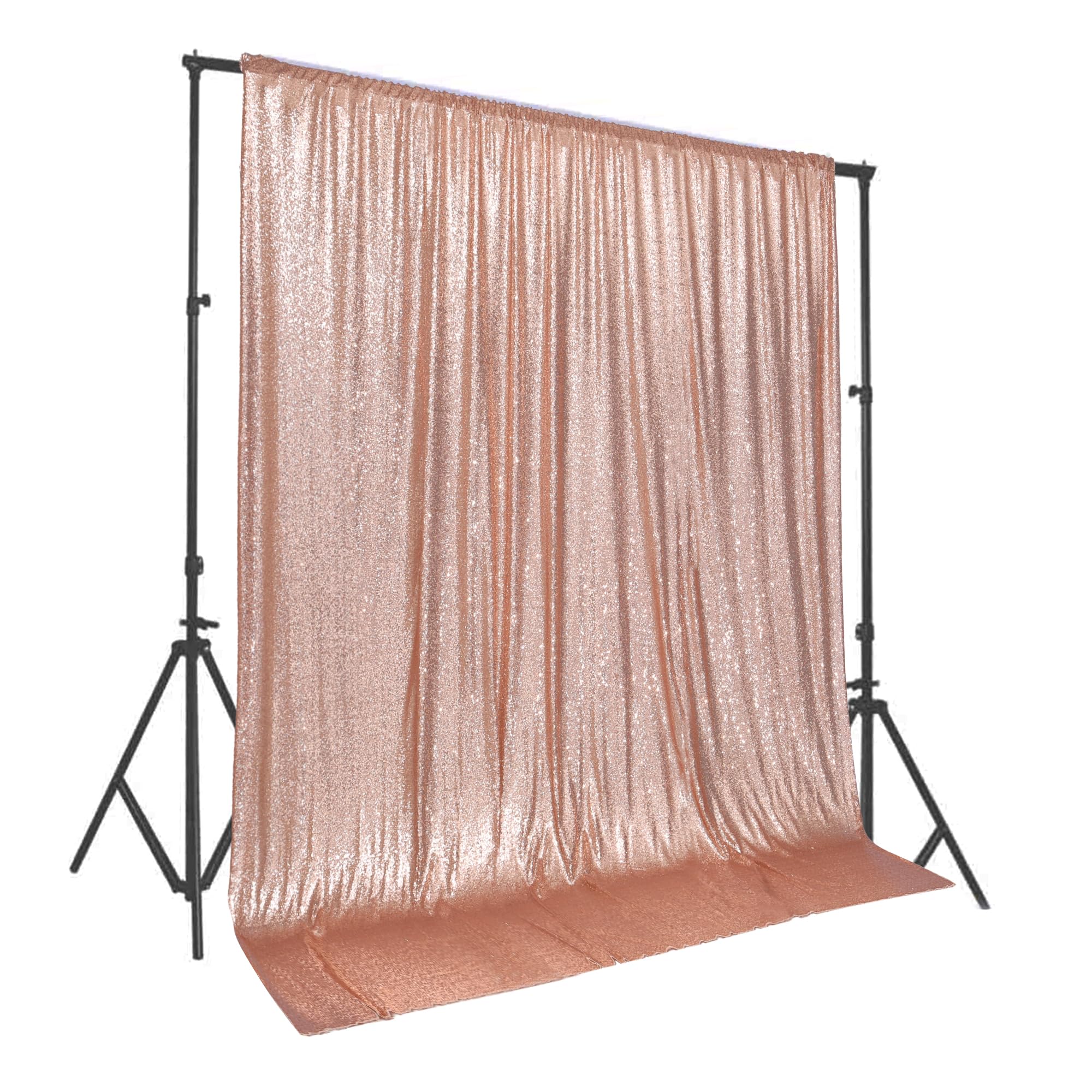 PartyDelight Rose Gold Sequin Backdrop, Booth Photography, 10Ftx10 Ft