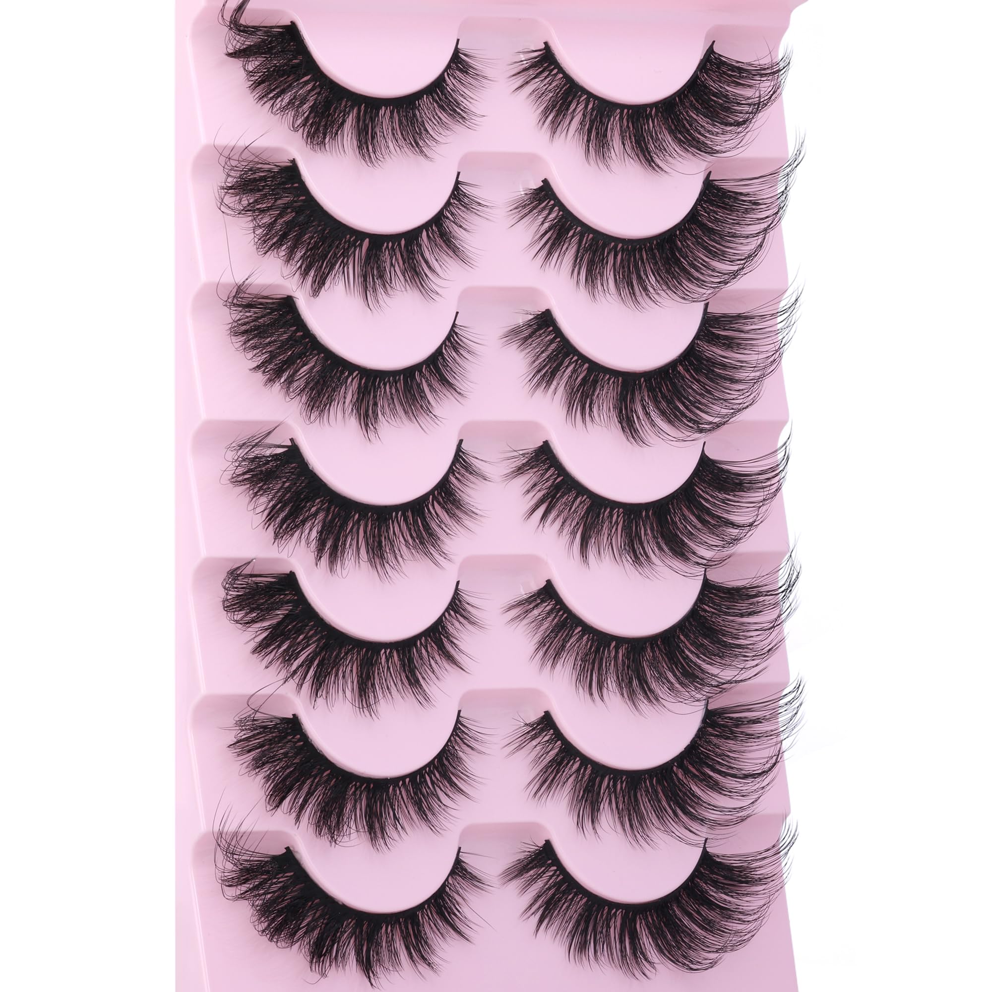 Manga Lashes Look False Eyelashes Anime Lashes Mink Wispy Fluffy Spiky 3D Volume Eyelashes Pack Korean Japanese Asian Cosplay Fake Eyelashes Look Like Individual Cluster 7 Pairs by EYDEVRO: Fox Volume