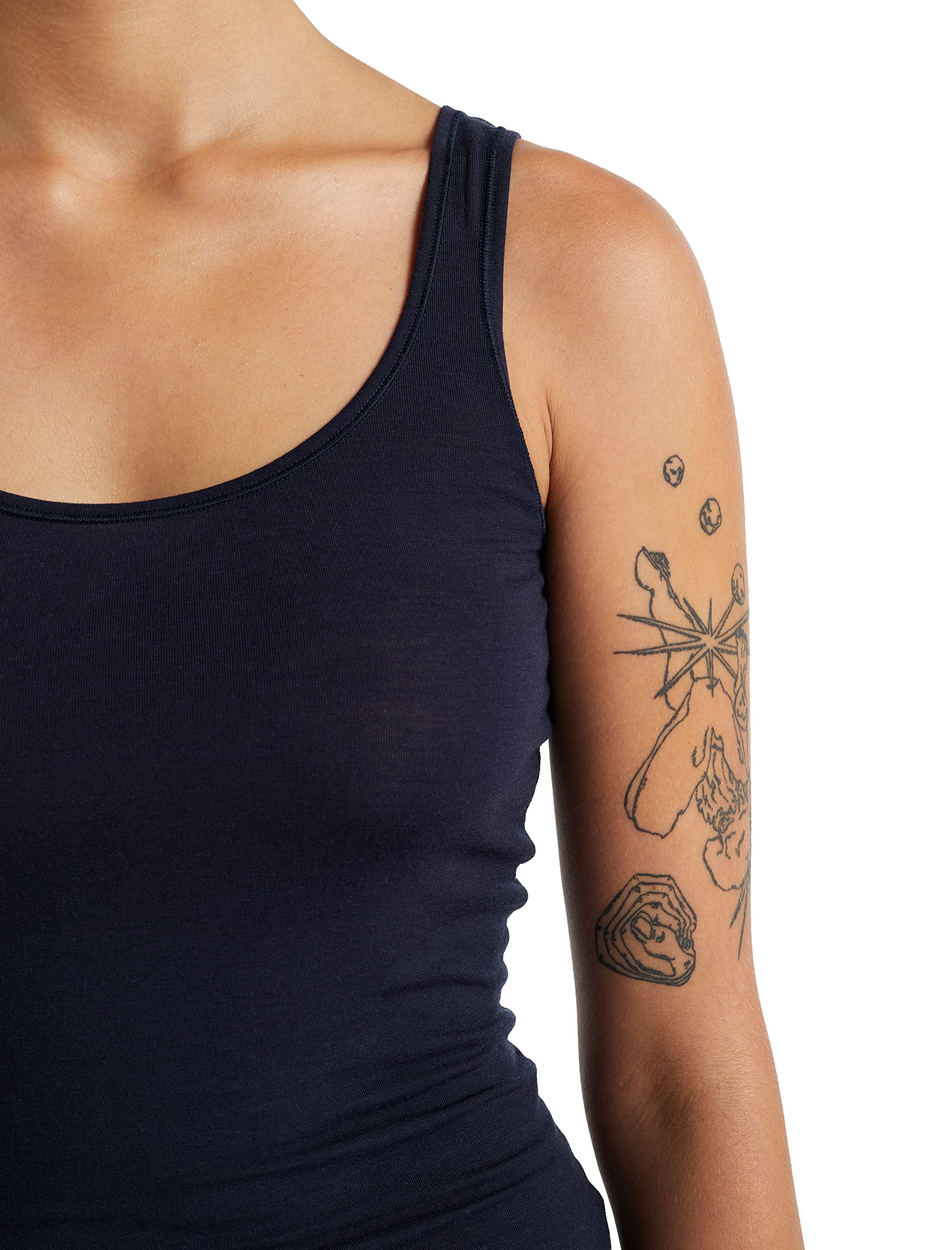 Icebreaker Damen Siren Tank Top - Sporttop Damen - Merinowolle Unterwäsche - Mitternachtsmarine, XL