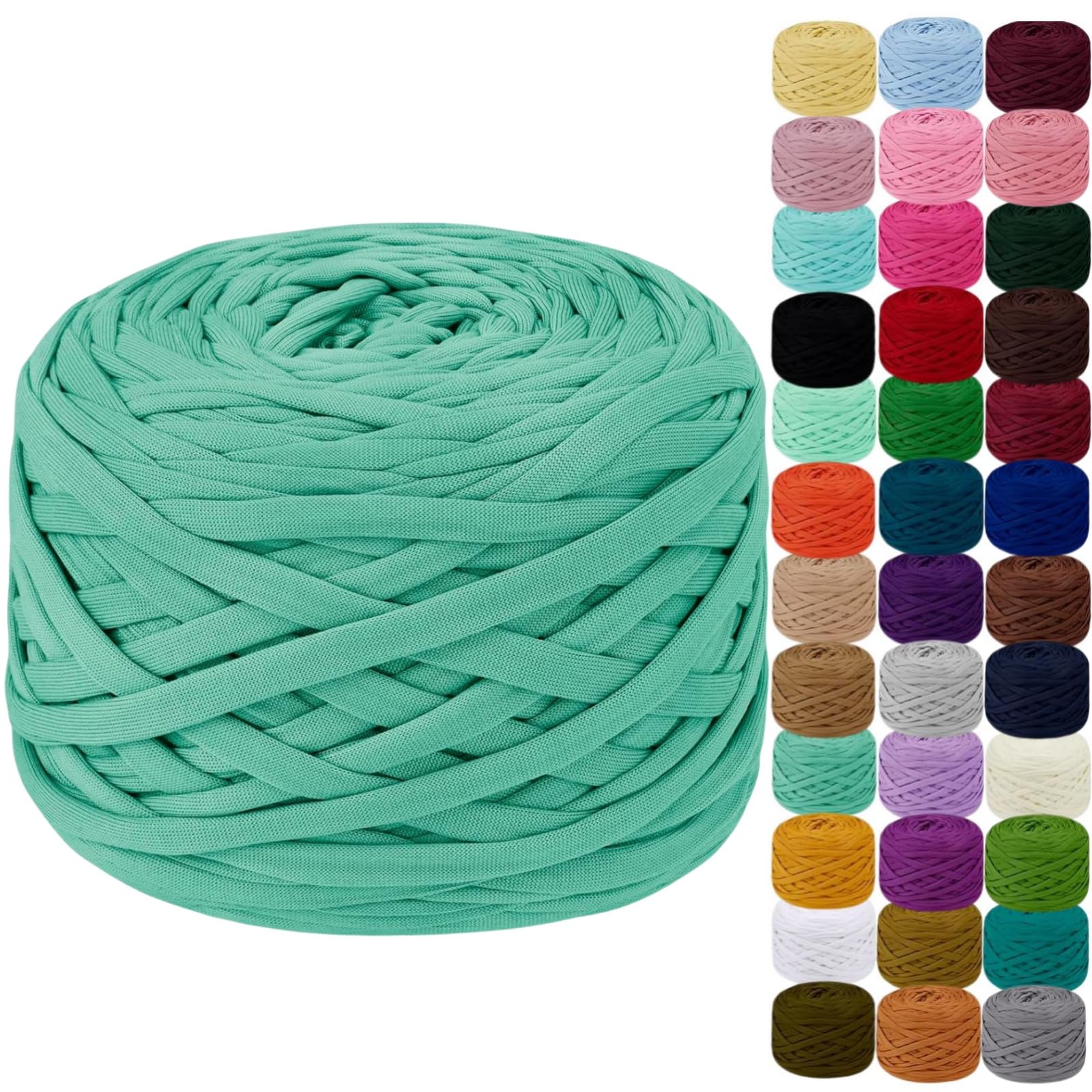 Binwat T Shirt Yarn for Crocheting 150m Elastic Ribbon Yarn Thick Crochet Fabric Yarn