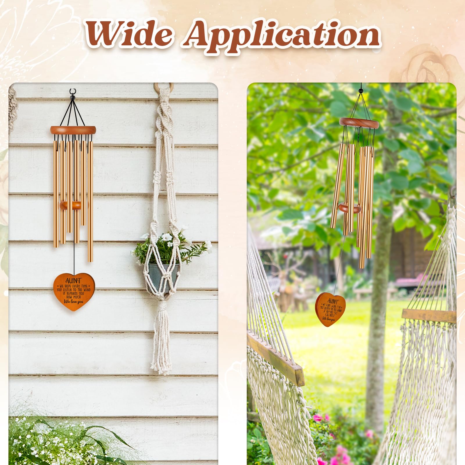 Aunt Gifts for Women - Mothers Day, Birthday Gifts for Aunt from Niece Nephew, Unique Aunt Wind Chime Garden Decor, Christmas Thanksgiving