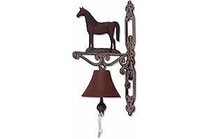 Sunset Vista Designs Cast Iron Bell with Painted Horse Silhouette (14" x...