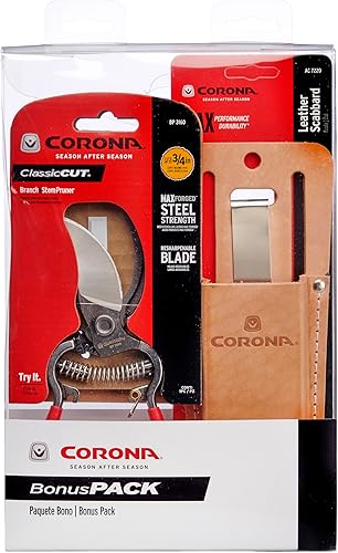 Corona Clipper SP9934 - Tijeras de podar con vaina de cuero (3/4 pulgadas)