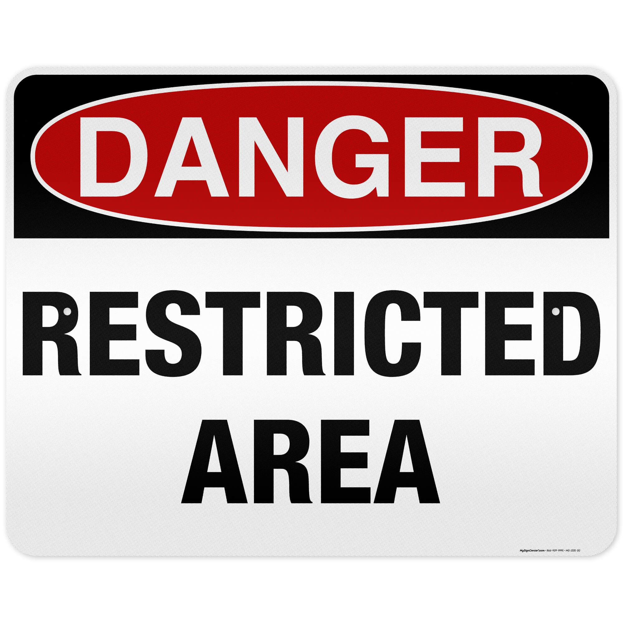Danger Restricted Area Sign, 24x30 Inches, 3M EGP Reflective .080 Aluminum, Fade Resistant, Made in USA by My Sign Center