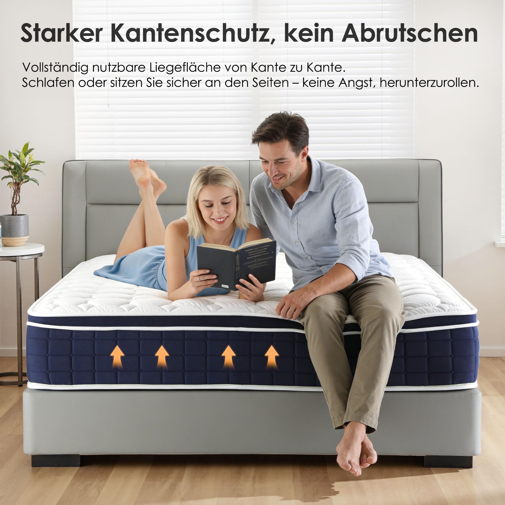 EDIMENS Matratze 140x200cm Taschenfederkern Matratze, H5 Mittelfest - Mit Komfortschaum Atmungsaktivem, 25 cm Höhe - 100 Nächte Probeschlafen - Für Boxspringbett, Polsterbett & Gästebett