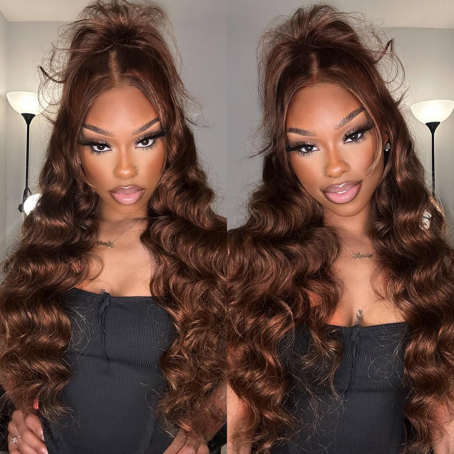 SKINLIKE HD Lace Wig 2x6 HD Lace Front Wigs Human Hair Pre Plucked Bleached Knots 250% Density Real 0.10mm Ultra-thin Invisible Lace Body Wave Human Hair Wigs For Women 30 inch