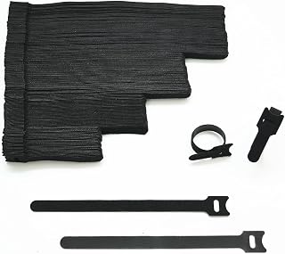 Klett Kabelbinder Set 180 Stück – Kabelmanagement Set mit Kabelschlauch, Kabelclips und Kabelhaltern, Wiederverwendbare Kabelbinder für Schreibtisch, TV, Büro und Homeoffice