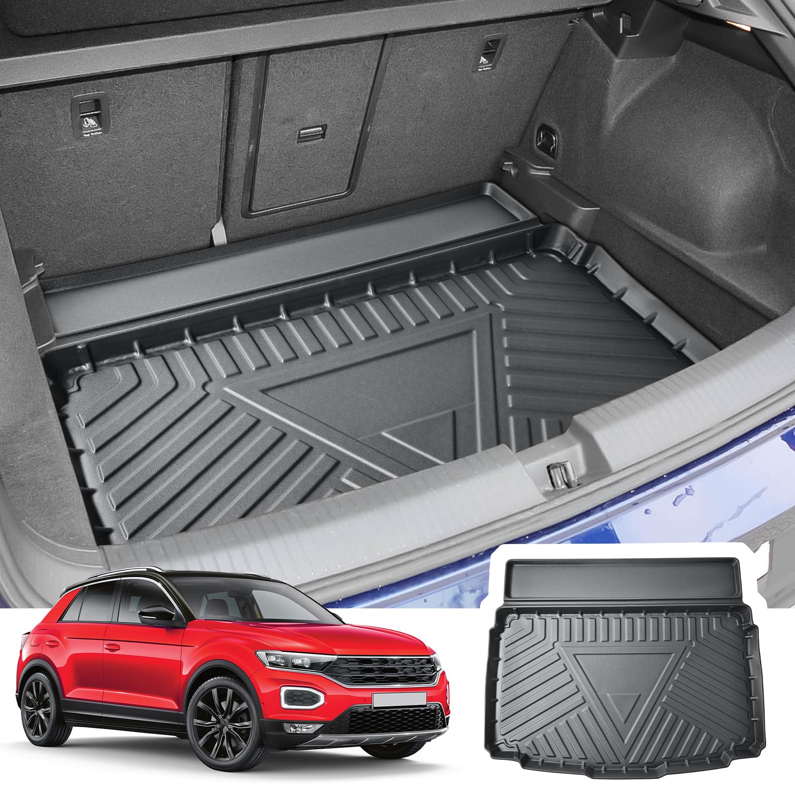 GAFAT Dacia Sandero 3 / Sandero Stepway 3 III 2021-2024 2025 Tappetino per Bagagliaio, Facile da Piegare, Sandero 3 TPE per Tutte le Stagioni, Bordo Alto Multifunzione [Piano di Carico Superiore