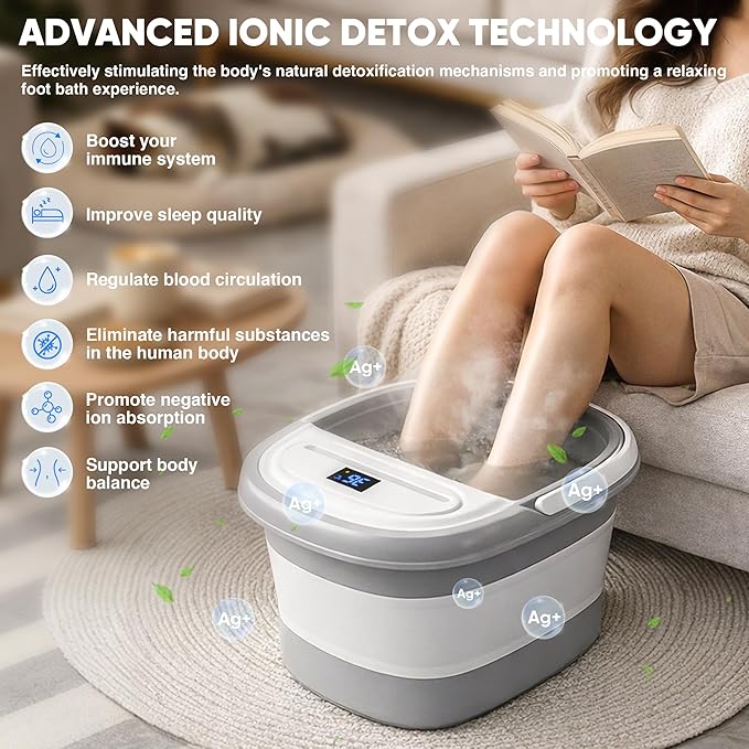 Ionic Foot Bath Detox Machine, Spa de Pies Premium, Plegable miniatura 2