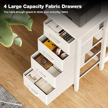 Coleshome Computer Desk with Drawers, 100x70 cm Corner Desk for Home Office, Reversible L Shaped Office Desks White