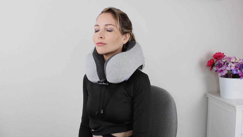 FLOWZOOM Dream Travel Neck Pillow For Airplane & Car – Adjustable Memory Foam Travel Cushion With Higher Sides For Extra Support, Soft, Washable Plush